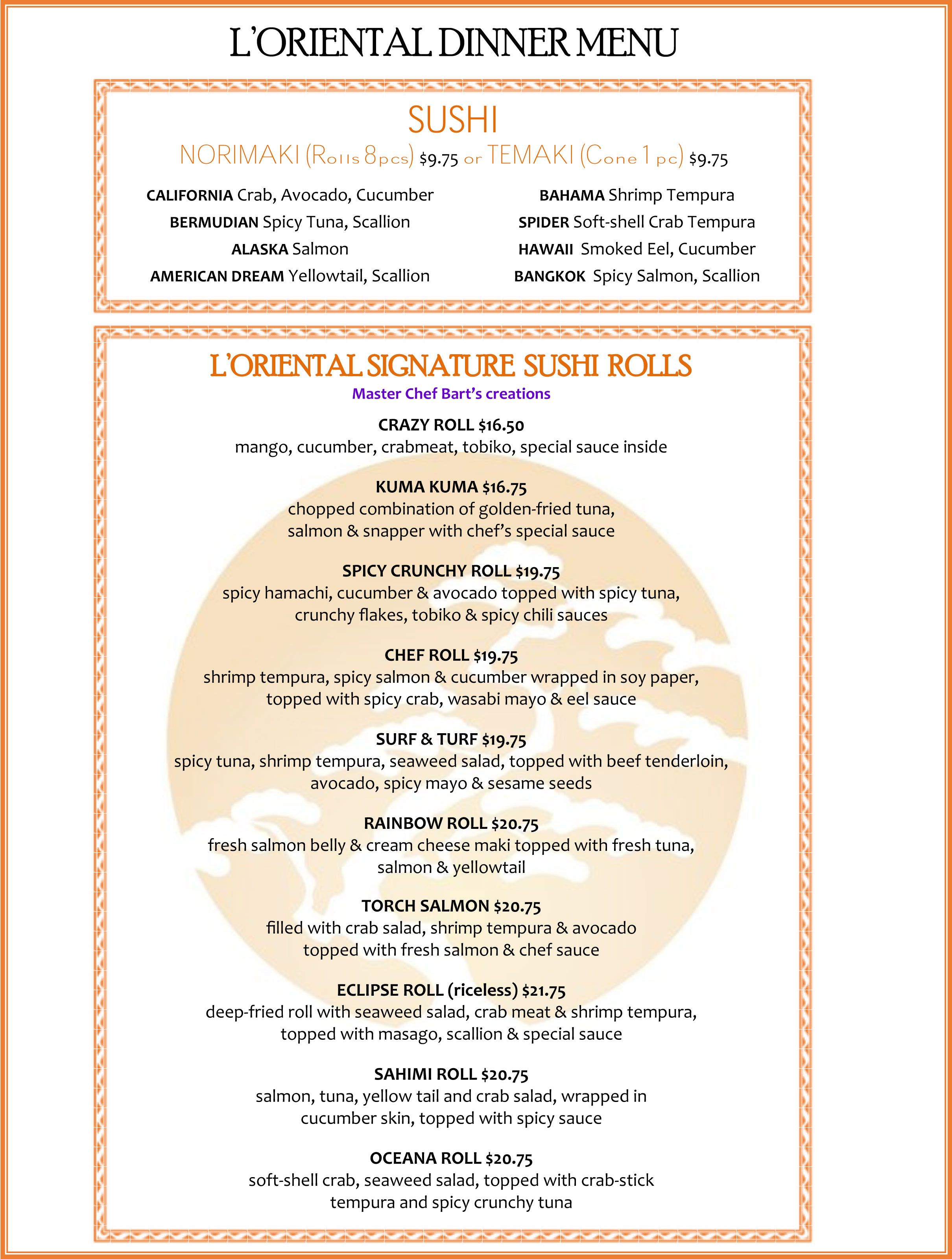 The Best Asian Fusion Dinner In Town L'Oriental Restaurant Bermuda